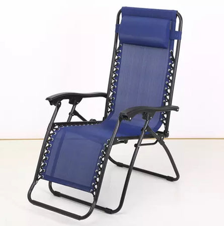 Sdraio Sedia In Textilene Blu Pieghevole Multiposizione Reclinabile Giardino 221005