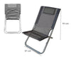 Spiaggina Con Cuscino Testiera Grigio Textilene 57x47x95cm Pieghevole Portatile 281033