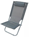 Spiaggina Con Cuscino Testiera Grigio Textilene 57x47x95cm Pieghevole Portatile 281033
