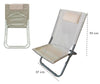 Spiaggina Con Cuscino Testiera Crema Textilene 57x47x95cm Pieghevole Portatile 281034