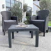 Set Salotto Con Tavolino 2 Poltrone Antracite Effetto Rattan Con Cuscini Giardino 591042