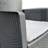Set Salotto Con Tavolino 2 Poltrone Antracite Effetto Rattan Con Cuscini Giardino 591042