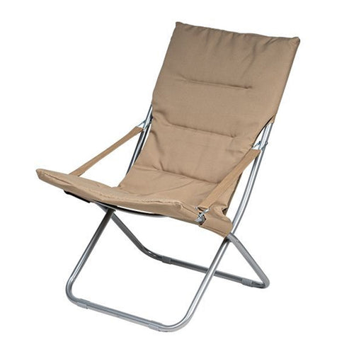 Spiaggina Sedia Canapone In Acciaio Tessuto Imbottito Pieghevole Relax Marrone 3994190