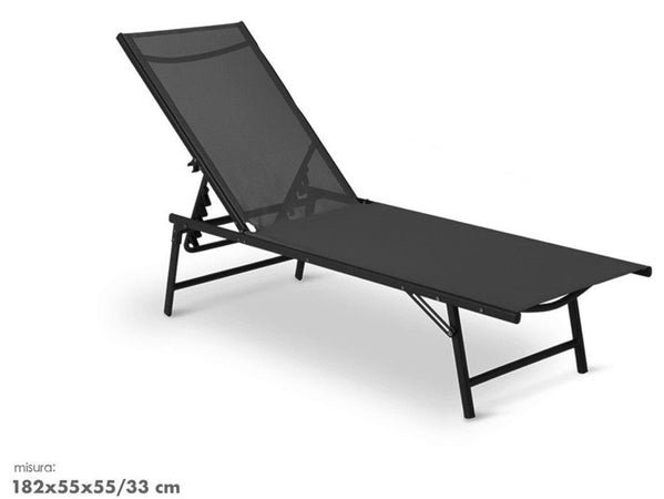 Lettino Sdraio Mare Prendisole Reclinabile Pieghevole Praiano Piscina Sedia In Textilene