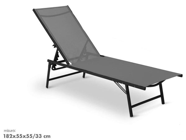 Lettino Sdraio Mare Prendisole Reclinabile Pieghevole Praiano Piscina Sedia In Textilene