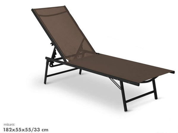 Lettino Sdraio Mare Prendisole Reclinabile Pieghevole Praiano Piscina Sedia In Textilene