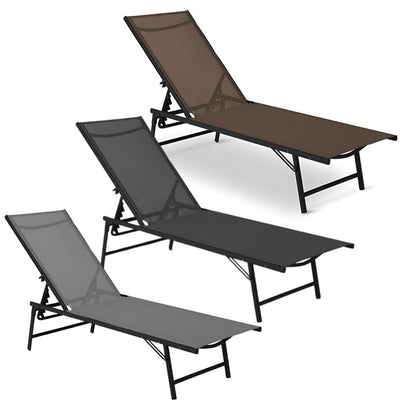 Lettino Sdraio Mare Prendisole Reclinabile Pieghevole Praiano Piscina Sedia In Textilene