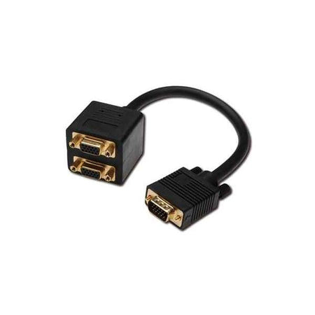 Cavetto a Y sdoppiatore con 1 connettore maschio VGA e 2 connettori femmina Femmina