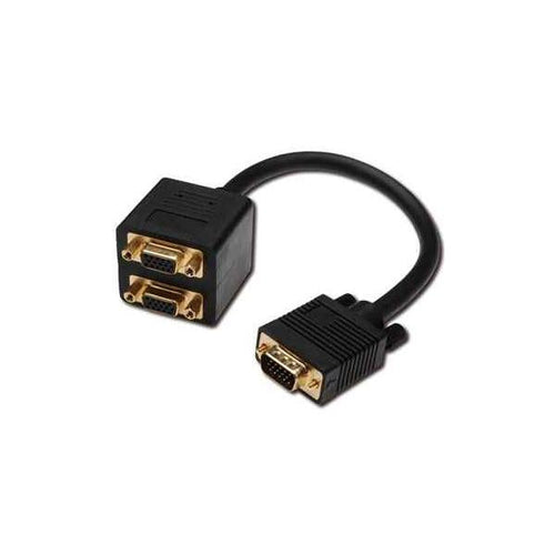 Cavetto a Y sdoppiatore con 1 connettore maschio VGA e 2 connettori femmina Femmina