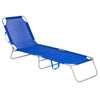 Lettino In Textilene Blu Per Mare Giardino Schienale Regolabile In 3 Posizioni 281045