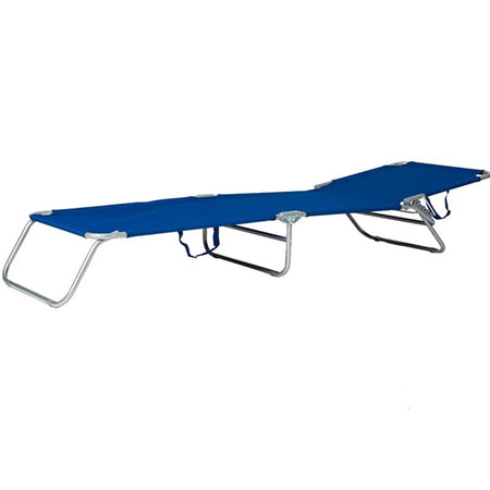 Lettino In Textilene Blu Per Mare Giardino Schienale Regolabile In 3 Posizioni 281045