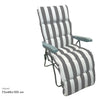 Sedia A Sdraio Con Cuscino Imbottito A Righe Bianca Grigia 73x60x102 Cm Poltrona 512003