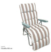 Sedia A Sdraio Con Cuscino Imbottito A Righe Bianca Tortora 73x60x102 Cm Poltrona 512004