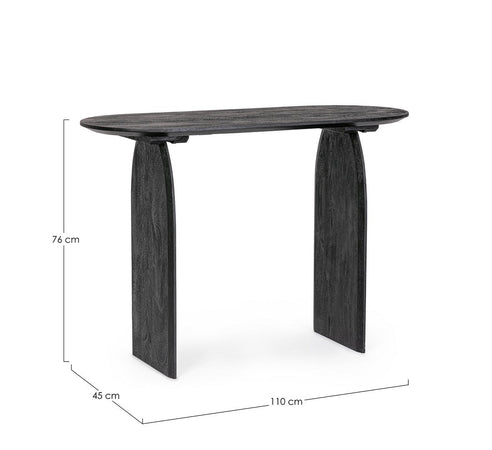 Consolle "Monterrey" con struttura in legno di mango, colore nero, 110 x 45 x 76h cm