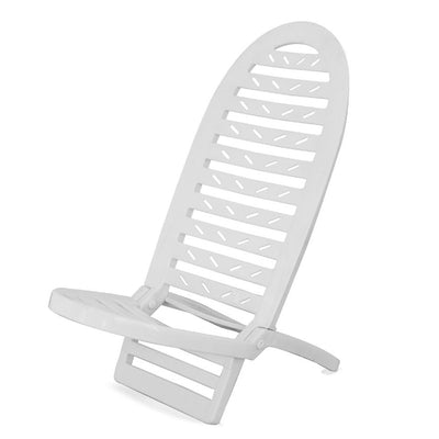 Spiaggina Pieghevole Bianca In Plastica 40x40x86 Cm Per Mare Piscina Estate 070301