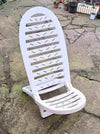 Spiaggina Pieghevole Bianca In Plastica 40x40x86 Cm Per Mare Piscina Estate 070301