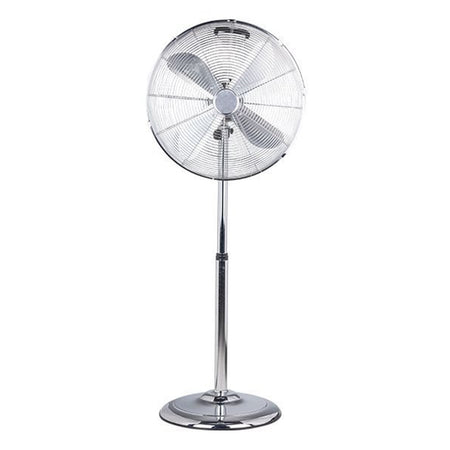 Ventilatore A Piantana Vintage Cromo 65 W Con 4 Pale In Alluminio Cavo 1,8mt 6506037