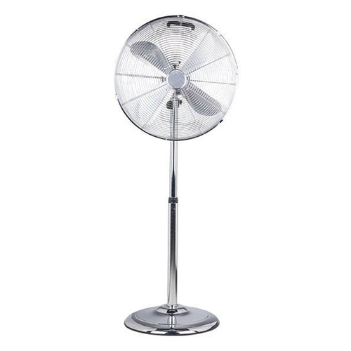 Ventilatore A Piantana Vintage Cromo 65 W Con 4 Pale In Alluminio Cavo 1,8mt 6506037