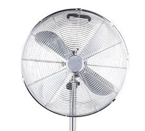 Ventilatore A Piantana Vintage Cromo 65 W Con 4 Pale In Alluminio Cavo 1,8mt 6506037