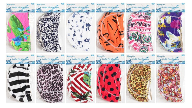Confezione Da 4 Cuffie Da Nuoto In Nylon Ed Elastan Per Bambini, Adolescenti E Adulti - Colori: Blu, Nero, Rosa, Blu Scuro - Taglia Unica Elastica, Comode E Morbide