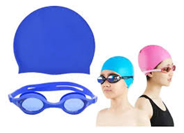 Kit Occhialini Da Nuoto + Cuffia In Silicone Da Nuoto Unisex Per Piscina 4 Colori 618446