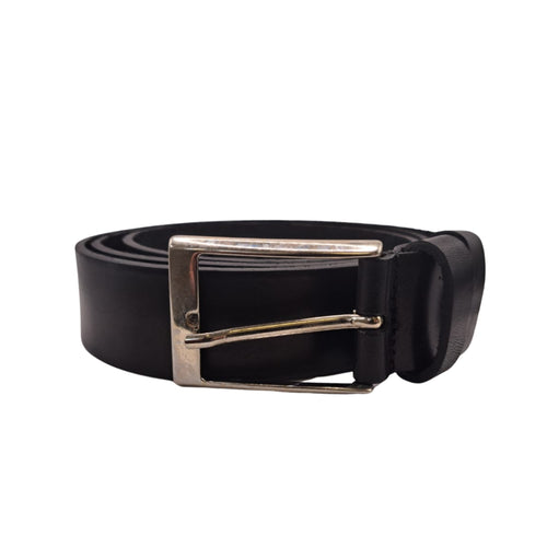 Ecoprice Cintura Nera Vera Pelle Made in Italy 105/120 Spessore 35