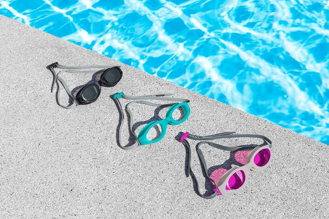 Kit 3 Paia Di Occhialini Piscina Da Nuoto Ix-1400 Colorati Per Adulti 14+ Anni 21095