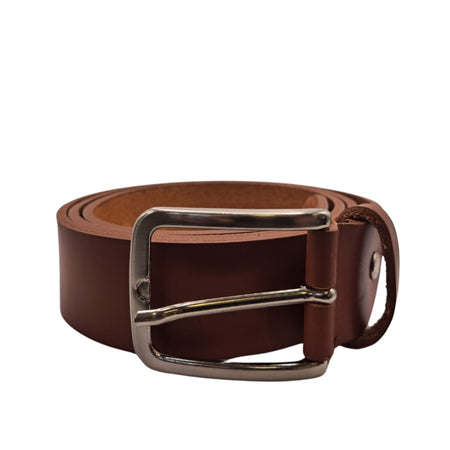 Ecoprice Cintura Cinta Uomo In Vera Pelle Made in Italy Cuoio Casual Classica Regolabile Marrone Chiaro