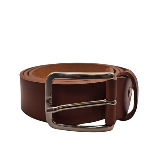 Ecoprice Cintura Cinta Uomo In Vera Pelle Made in Italy Cuoio Casual Classica Regolabile Marrone Chiaro