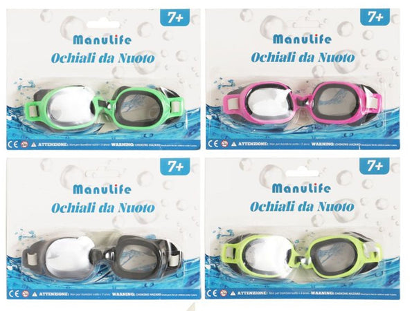 Occhialini Da Nuoto Per Bambini Adulti Unisex Piscina Colorati 7+ Anni 16x4cm 605418