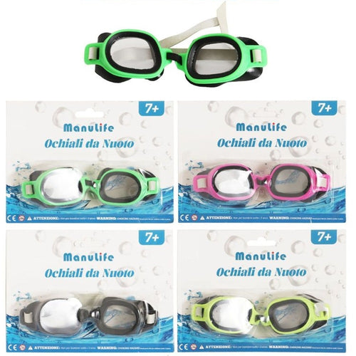 Occhialini Da Nuoto Per Bambini Adulti Unisex Piscina Colorati 7+ Anni 16x4cm 605418
