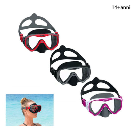 Maschera Immersioni Crusader Pro Cinturino Silicone Regolabile 14+ Anni 3 Colori 22074