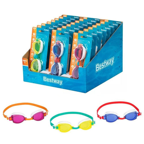 Box 24 Pz Occhiali Da Nuoto Piscina Per Bambini Ragazzi 7+ Anni Da 3 Colori 30217