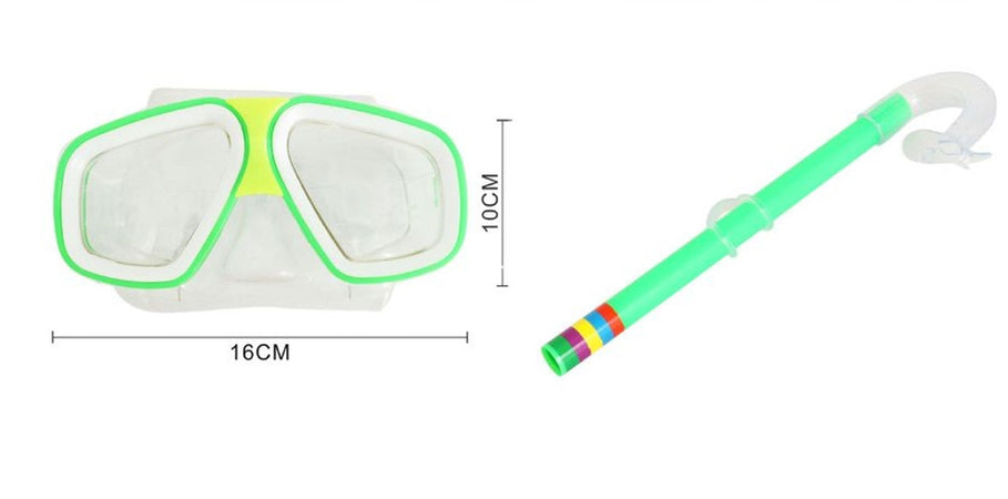 Set Da Piscina Nuoto Per Bambini 7+ Anni Maschera 16x10cm + Boccaglio 5 Colori 605414