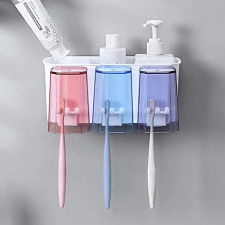 Portaspazzolino Creativo Da Parete Per Dentifricio Con Cuscinetti Adesivi Per Bagno