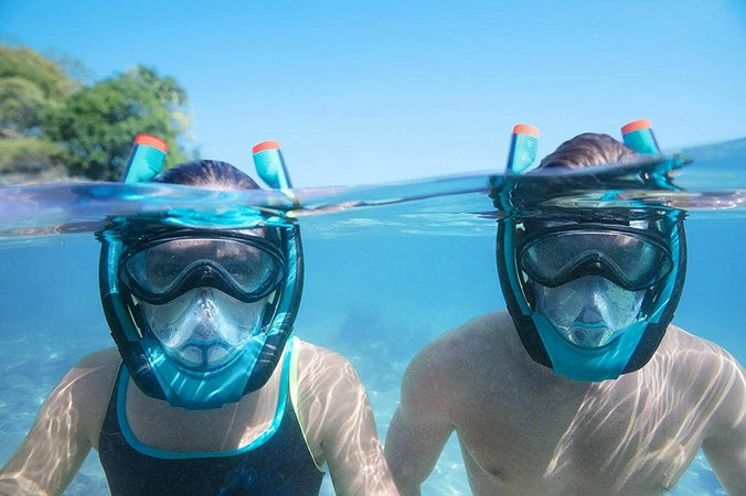Maschera L/xl Con 2 Boccagli Da Snorkeling Sub Per Mare Piscina Hydro-pro 24058