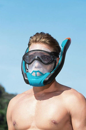 Maschera L/xl Con 2 Boccagli Da Snorkeling Sub Per Mare Piscina Hydro-pro 24058