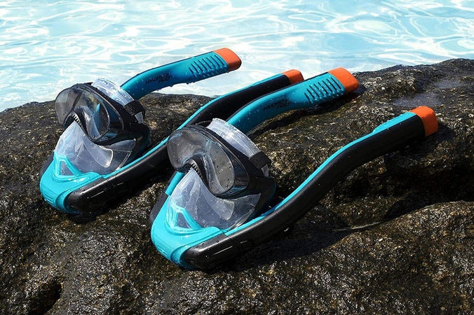 Maschera L/xl Con 2 Boccagli Da Snorkeling Sub Per Mare Piscina Hydro-pro 24058