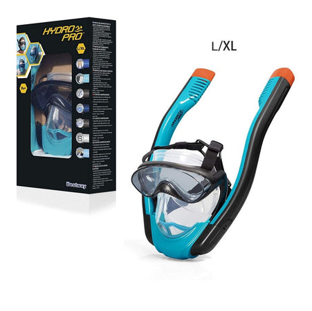 Maschera Da Snorkeling A Pieno Facciale 180 ° Occhialini Da Nuoto Per Immersioni Subacquee Con Vista Panoramica In Silicone Dry Top Con 2 Snorkeling Antiappannamento Antiappannamento - Foto 4