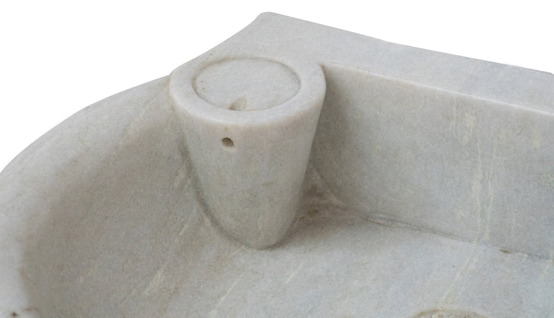 Biscottini Lavandino in marmo bianco L50xPR40xH15 cm Vasca realizzata completamente