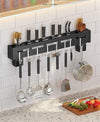 Supporto Per Coltelli In Acciaio Multifunzionale A Parete Mensola Da Cucina 50 Cm