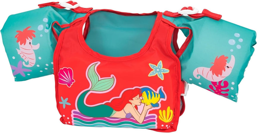 Giubbetto Salvagente Nuoto Sirenetta Ariel Gilet Con Braccioli Bambini 3-6 Anni ‎9101i