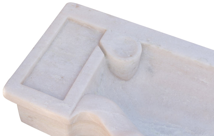 Biscottini Lavandino Marmo Bianco Biscottini Vasca Fatta a Mano Design 114x45x18 Unico