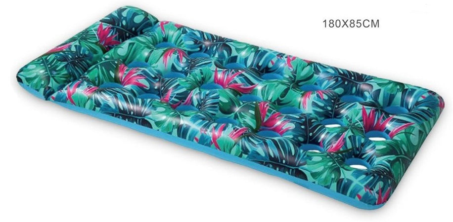 Materassino Gonfiabile Galleggiante Con Poggiatesta Per Piscina 21 Fori 180x85cm 628529