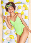 Materassino Galleggiante Gonfiabile Con Poggiatesta Piscina Design Limoni 180x88cm 628530