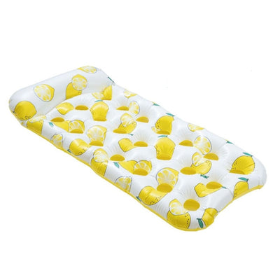 Materassino Galleggiante Gonfiabile Con Poggiatesta Piscina Design Limoni 180x88cm 628530