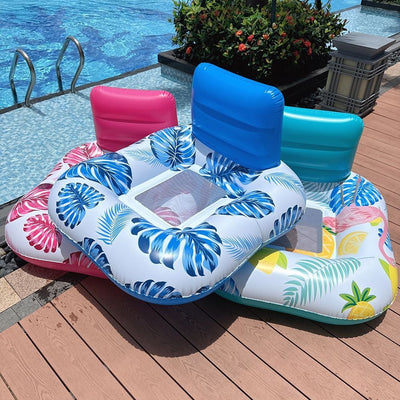 Poltrona Con Schienale Gonfiabile Galleggiante Ad Acqua Piscina Mare 140x115cm 628532