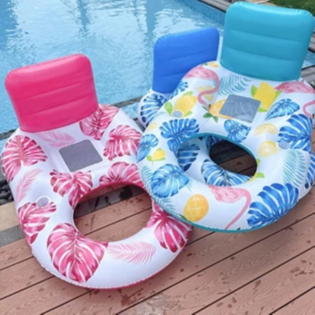 Poltrona Lounge Gonfiabile Galleggiante Con Portabicchieri Piscina 170x110cm 628534