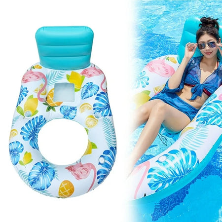 Poltrona Lounge Gonfiabile Galleggiante Con Portabicchieri Piscina 170x110cm 628534