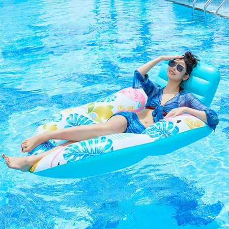 Poltrona Lounge Gonfiabile Galleggiante Con Portabicchieri Piscina 170x110cm 628534